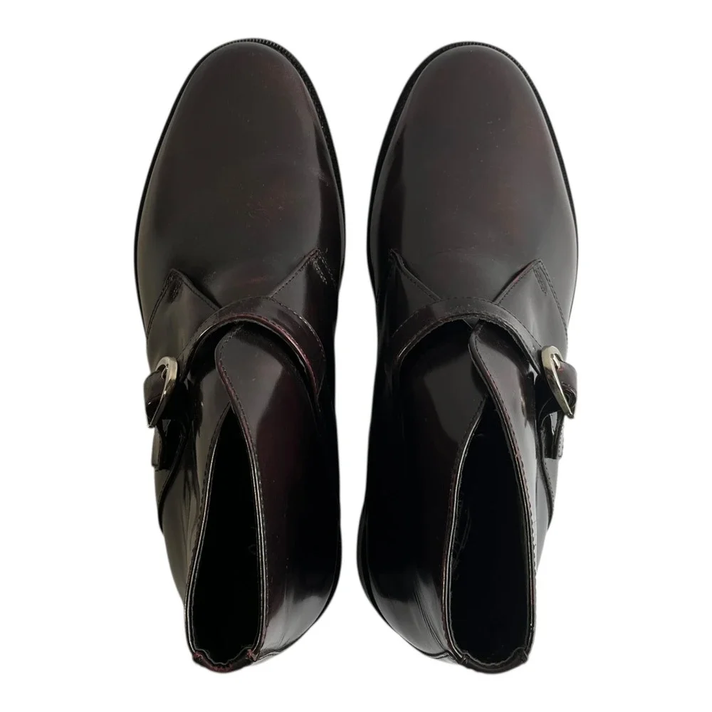 The Royal Tailor Burgundy Monk Strap Ankle Boots Men's Size 11.5 Leather